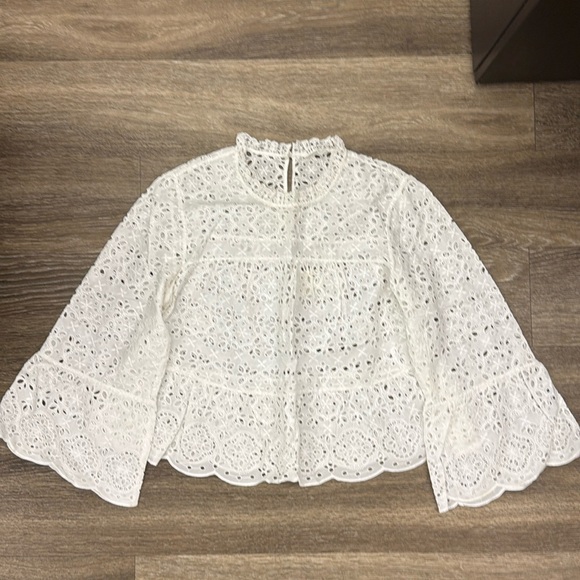 Veronica Beard white eyelet top - Picture 1 of 4